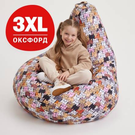 Кресло Мешок Bean Joy Коты Груша 3Xl фото