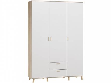 Распашной шкаф Пронто-3-150-220 Дуб Сонома / Белый фото