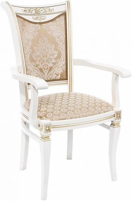 Стул деревянный  Mariano молочное / патина фото