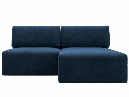 Диван угловой модульный Лига-060 НПБ угол универсальный Велюр BRUT 11 синий фото
