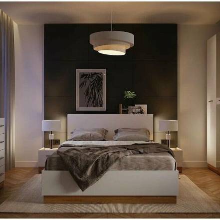 Кровать FRESCO без обивки белый 1600x2000, изголовье жесткое фото