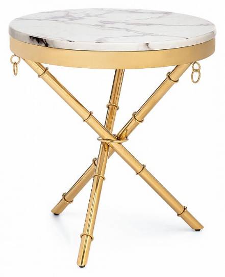 Журнальный стол Monika 50х55 marble / gold фото