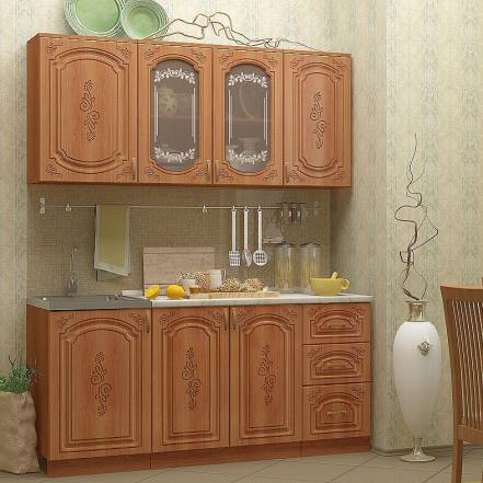 Кухня Лиза-2 1,7м (490) (Ольха матовая, Белый (Антарес)) фото