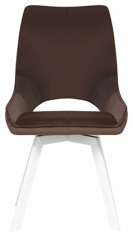 Стул Leset Галвес Повортный механизм Металл Белый/Велюр Шоколадный photo Стул Leset Галвес Повортный механизм Металл Белый/Велюр Шоколадный фото