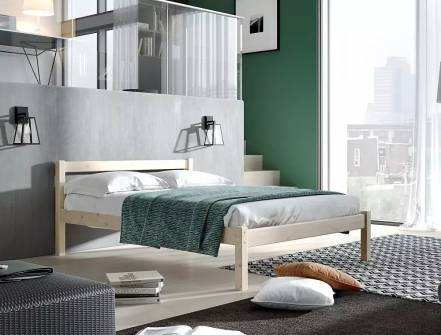 Кровать Рино без обивки бежевый без подъёмного механизма 900x2000, изголовье жесткое фото