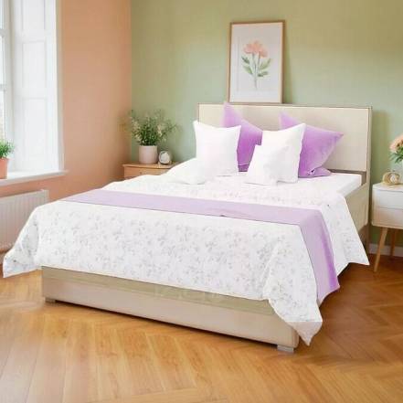 Кровать Сопрано экокожа дуб сонома без подъёмного механизма 1600x2000, без ортопедического основания, изголовье мягкое фото