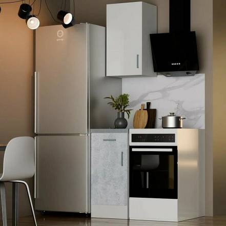 Кухонный гарнитур Уют 40 Белый/Бетон/Белый фото