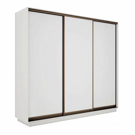 Шкаф Экспресс 2 3-х дверный Трио ЛДСП (Бронзовый профиль) Белый снег 1800x2200x450 фото