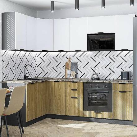 Кухня Евро Лайн 05 Graphite 2140 1400 2400 600 фото