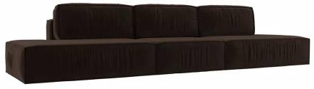 Прямой диван Прага лофт лонг, микровельвет, коричневый photo Прямой диван Прага лофт лонг, микровельвет, коричневый фото