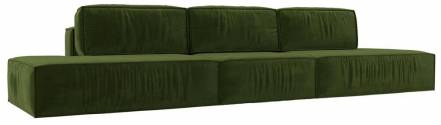 Прямой диван Прага лофт лонг, микровельвет, зеленый photo Прямой диван Прага лофт лонг, микровельвет, зеленый фото