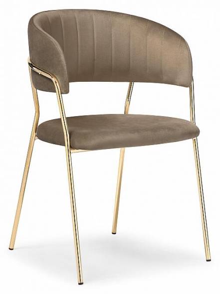 Стул на металлокаркасе Kamelia cappuccino / gold фото