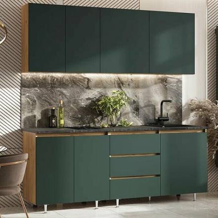 Кухня Челси 2 0 Компановка 2 Изумруд Крафт Кастилло фото