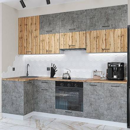 Кухня Флэт 04 Wotan Oak 2S Temple Stone 2S 2340 1000 2500 600 photo Кухня Флэт 04 Wotan Oak 2S Temple Stone 2S 2340 1000 2500 600 фото