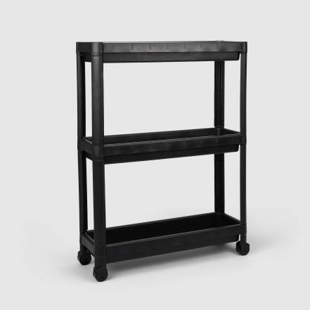 Этажерка Baroness Home трёхъярусная чёрная 52х6,5х70 см фото