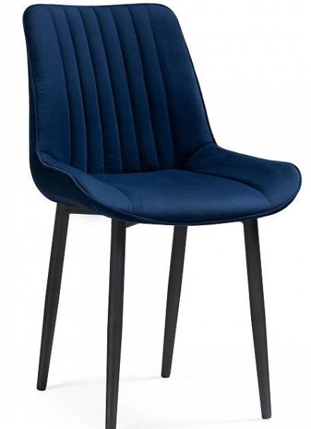 Стул  Седа велюр синий / черный фото