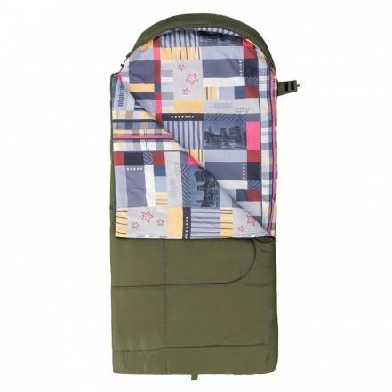 Спальный мешок Nisus TRAVEL Wide Plus 400 (220х106) Hollowfiber зелёный (N-SB-H400-220x106) фото