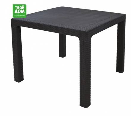 Стол Heniver Rattan квадратный темно-коричневый 90х90х75 см фото