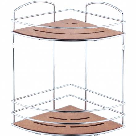 Полка угловая Teknotel 2 яруса дерево/хром фото