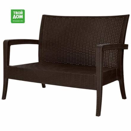 Диван Элластик пласт Rattan антрацитовый 128х77х89 см фото