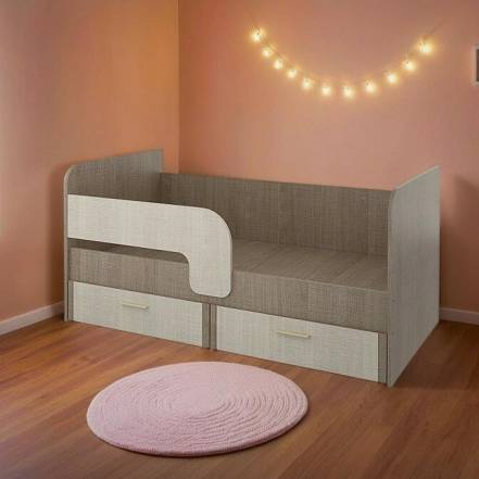 Кровать Юта без обивки коричневый без подъёмного механизма 800x1600, щит-основание, изголовье жесткое фото