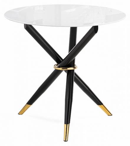 Стол стеклянный Rock 100х75 white / black photo Стол стеклянный Rock 100х75 white / black фото