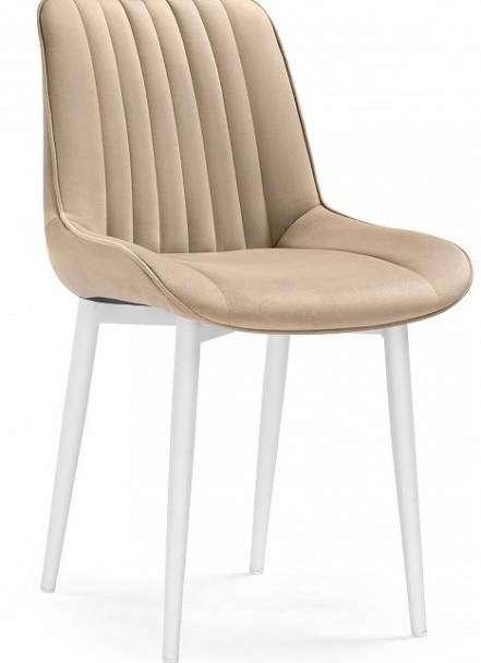 Стул  Седа велюр бежевый / белый фото