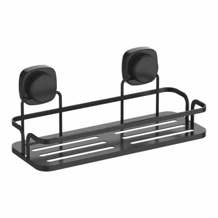 Полка настенная Zalger прямая на вакуумных присосках чёрная фото