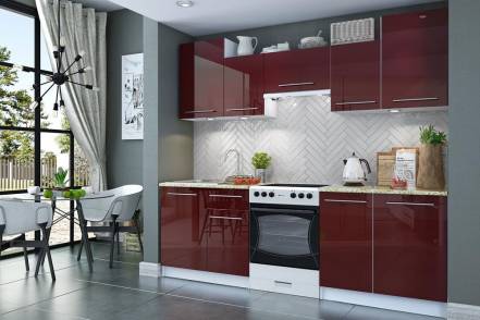 Бланка СТЛ.234.003Р3 Кухонный гарнитур Белый/Бордо фото