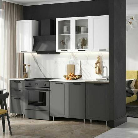 Кухня Монако 1 7 490 Компоновка 1 Графит New Графит Антарес photo Кухня Монако 1 7 490 Компоновка 1 Графит New Графит Антарес фото