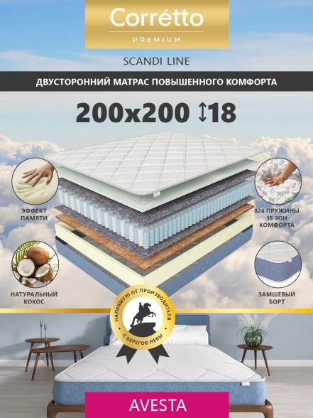 Матрас Corretto Scandi Line Avesta 200 200 фото