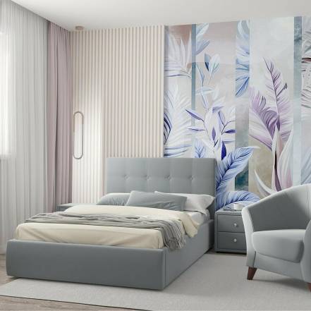 Кровать Селеста велюр серый с подъемным механизмом 1200x2000, ортопедическое основание, изголовье мягкое фото