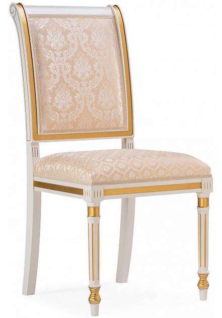 Стул деревянный Рембрандт молочный / золото патина фото