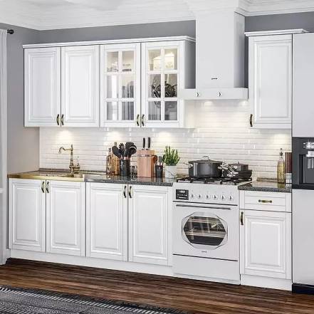 Кухня Престиж 2 0 900 490 Компоновка 3 Браш Вайт Кастилло photo Кухня Престиж 2 0 900 490 Компоновка 3 Браш Вайт Кастилло фото