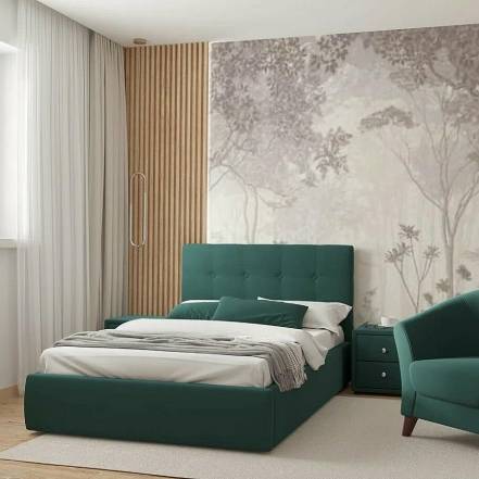 Кровать Селеста велюр изумруд без подъёмного механизма 1200x2000, ортопедическое основание, изголовье мягкое photo Кровать Селеста велюр изумруд без подъёмного механизма 1200x2000, ортопедическое основание, изголовье мягкое фото