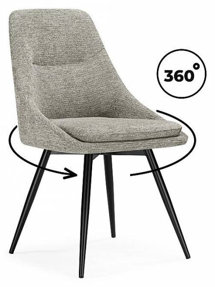 Стул на металлокаркасе Avian вращающийся светло-серый / черный фото