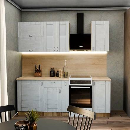 Кухня Лофт Nordic Oak 2130 1600 600 Вариант 4 photo Кухня Лофт Nordic Oak 2130 1600 600 Вариант 4 фото