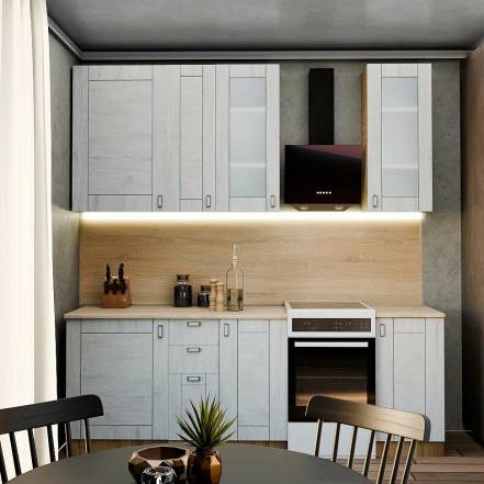 Кухня Лофт Nordic Oak 2330 1700 600 Вариант 5 photo Кухня Лофт Nordic Oak 2330 1700 600 Вариант 5 фото