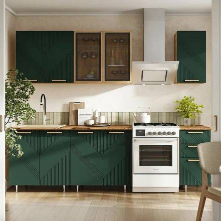 Кухня Ирис 2 0 490 Компановка 2 Браш Мени Грин Крафт photo Кухня Ирис 2 0 490 Компановка 2 Браш Мени Грин Крафт фото