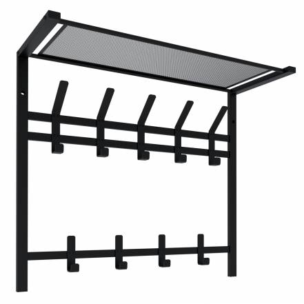 Вешалка с полкой ЗМИ Торонто 22 двухъярусная чёрная photo Вешалка с полкой ЗМИ Торонто 22 двухъярусная чёрная фото