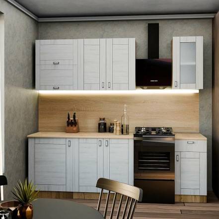 Кухня Лофт Nordic Oak 2130 1800 600 Вариант 8 фото