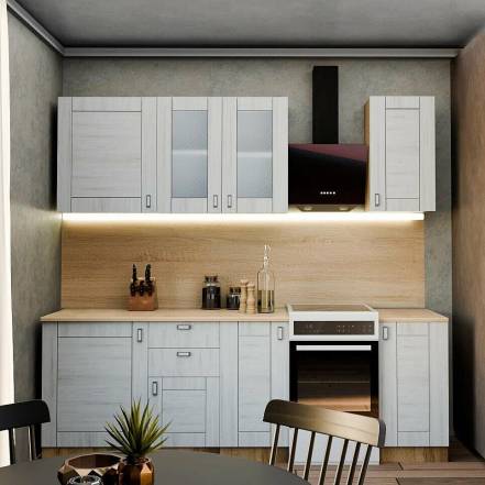 Кухня Лофт Nordic Oak 2130 1800 600 Вариант 7 фото