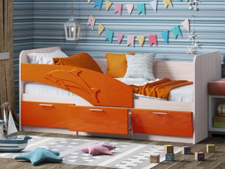 Кровать дельфин апельсин фото