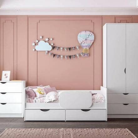 Кровать Уна без обивки белый 800x1600, изголовье жесткое фото