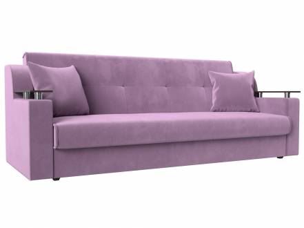 Прямой диван книжка Сенатор Микровельвет Сиреневый фото
