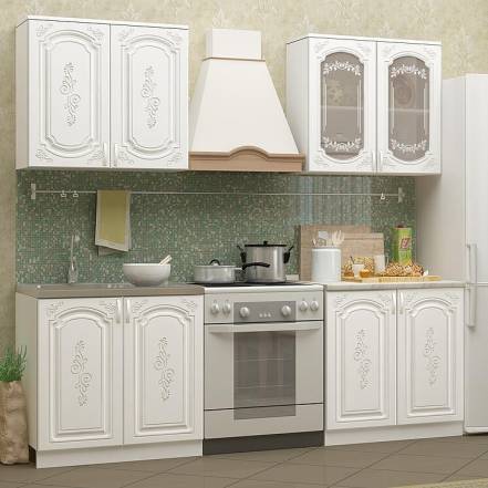 Кухня Лиза-2 1,6м (490) (Белый глянец, Белый (Антарес)) фото