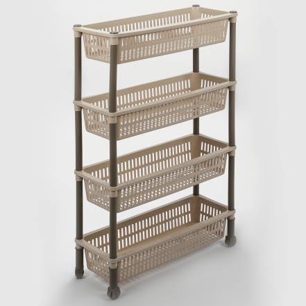 Полка Follow me Nostalgia на колёсах, узкая 39,5х19,5х83 см в ассортименте фото