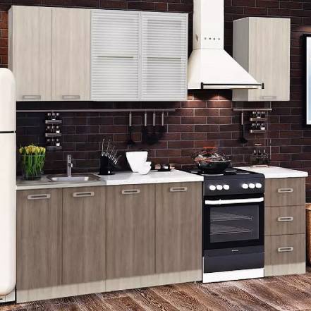 Кухня Катя 1,8м (Ясень шимо светлый/Ясень шимо темный) фото