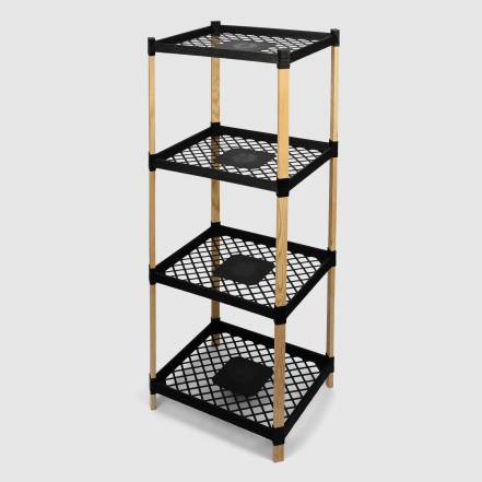 Этажерка для хранения Fixwood Fix-2000-4 чёрная 44х37х112 см фото