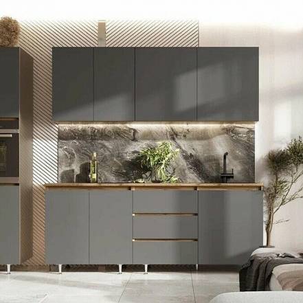 Кухня Челси 2 0 Компановка 2 Графит Крафт photo Кухня Челси 2 0 Компановка 2 Графит Крафт фото